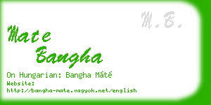mate bangha business card
