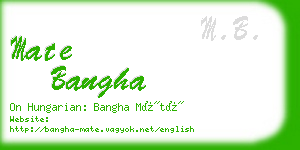 mate bangha business card